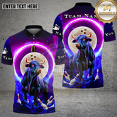 Maxcorners Bowling Cosmic Bull Moonlight Multi Options Personalized Name, Team Name Unisex 3D Shirt (4 Colors)