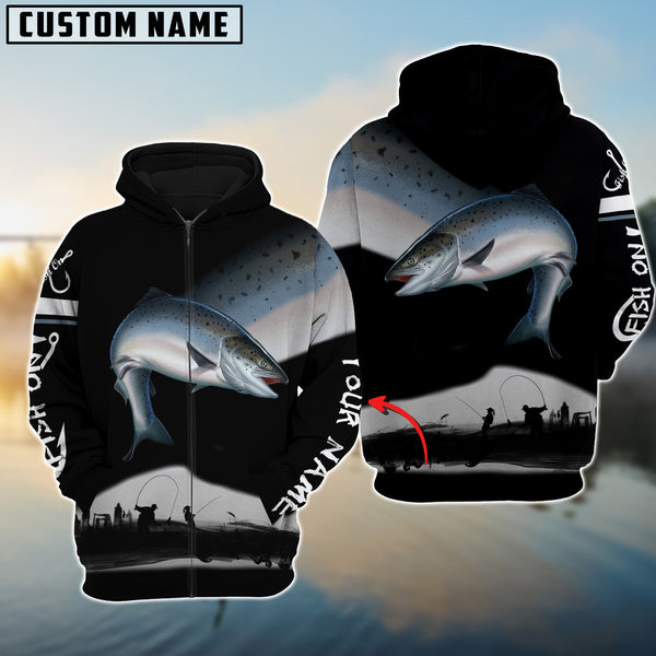 Maxcorners Chinook Salmon Fishing Customize Name 3D Shirts