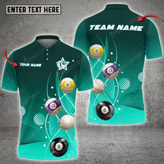 Maxcorners Billiards Ball Light Ray Personalized Name, Team Name Unisex Shirt ( Multicolor Options )