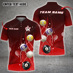 Maxcorners Billiards Ball Light Ray Personalized Name, Team Name Unisex Shirt ( 4 Colors )