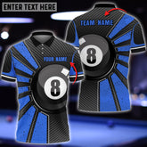 Maxcorners Billiards Ball 8 Colourful Personalized Name 3D Polo Shirt