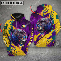 Maxcorners Billiards Ball 8,9,10 Leopard Colors Personalized Name, Team Name Hoodie