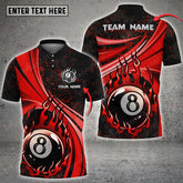 Maxcorners Billiards Ball 8 Fire Personalized Name, Team Name Unisex Shirt ( Multicolor Options )