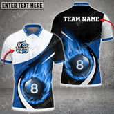 Maxcorners Billiards Ball 8 Art Color Fire Personalized Name, Team Name Unisex Shirt ( Multicolor Options )