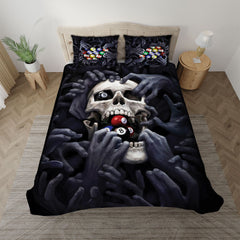 Maxcorners Billiards Ball Skull Player Bedding Set