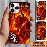 Maxcorners Darts Flaming Bull Power Shot Personalized Name Phone Case
