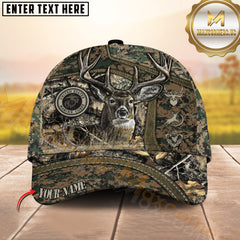 Maxcorners Hunting Buck Soldier Camo Cap Camouflage Design Personalized Name 3D Cap (4 style)