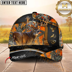 Maxcorners Deer Hunting Golden Honeycomb Pattern 3D Personalized Name 3D Cap (5 colors)
