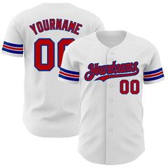 Maxcorners Custom White Red-Royal Authentic Baseball Jersey
LM0609