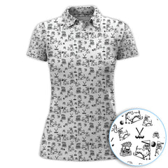 Maxcorners Christmas Golf Shirt For Men, Funny Xmas Dog Pattern Polos, Golf Shirt For Golfers
