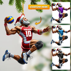 Maxcorners Volleyball Santa Home Decor Christmas Ornament, Personalized Ornament 2D Flat LM2211