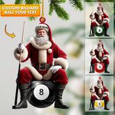 Maxcorners Billiard Santa Christmas Ornament, Personalized Ornament4 2D Flat LM2211