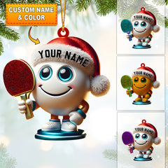 Maxcorners Table Tennis Racket And Ball Home Decor Christmas Ornament, Personalized Ornament 2D Flat LM2211