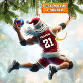 Maxcorners Custom Name and Number Volleyball Ornament, Christmas Gift for Volleyball Lover 2D Flat LM2111