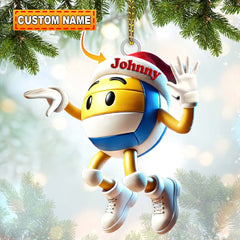 Maxcorners Custom Name Volleyball Ornament, Volleyball Lover Christmas Gift 2D Flat LM2211