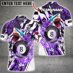 Maxcorners Billiards Ball 8 Grunge Shark Personalized Name, Team Name Unisex Shirt ( 4 Colors )