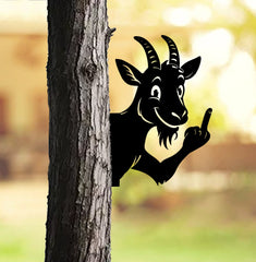 Maxcorners Funny Goat Metal Sign WITH LED/WITHOUT LED - Hilarious Farm Yard Decor, Rustic Prank Gift for Ranch, Barn & Outdoor Spaces LM0110