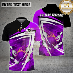 Maxcorners Bowling Shirt Red Fire Strike Swirl Design Multi Options Personalized Name, Team Name 3D Shirt