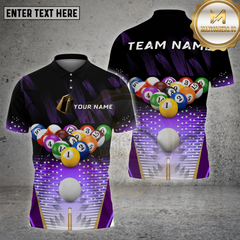 Maxcorners Billiards Shirt Full Rack Break Shot Multi options Personalized Name, Team Name Unisex 3D Shirt (4 Colors)