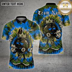 Maxcorners Billiards Shirt Cartoon 8 Ball Leaf Multioptions Personalized Name, Team Name Unisex 3D Shirt (4 Colors)