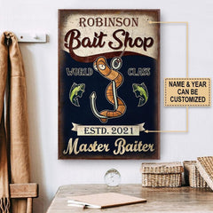 Maxcorners Personalized Canvas Frames Home Decoration Fishing Master Baiter Framed Prints, Canvas LM0101