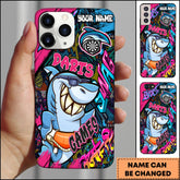 Maxcorners Dart Phone Case Graffiti Shark Street Art Style Personalized Name Phone Case