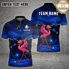 Maxcorners Golf Pink Flamingo Galaxy Night Theme Multi Options Personalized Name, Team Name 3D Shirt
