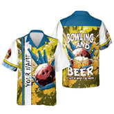 Maxcorners Bowling And Beer Vintage Mutilcolor Option Hawaiian Shirt (6 Colors)