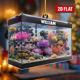 Maxcorners Personalized Aquarium Fish Tank Christmas Ornament Custom Name Gift Ideas For Him Boys Kids Ornament Fish Aquarium Ornament Christmas Tree