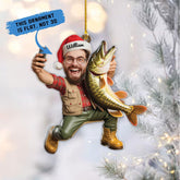 Maxcorners Custom Photo Fisherman - Fishing Personalized Ornament - Funny Christmas Gift For Fishing Lovers, Fisherman
