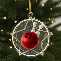 Maxcorners Star Bowling Ball Ornament, Personalized Bowler Christmas Gift, Custom Name Bowling Pin Xmas Decor, Sports Keepsake for Team
LM1111