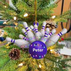 Maxcorners Custom Name Bowling Strike Ornament, 2D Flat Bowling Ornament, Christmas Tree Hanging, Gift for Bowlers, Bowling Lover Holiday Ornament
LM1111