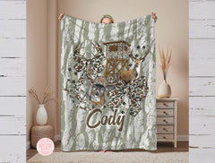 Maxcorners Hunting Season Blanket, Custom Camo Deer Throw Blanket, Personalized Blanket, Hunters Gift, Deer Stand, Bow Hunting, Gift for Him, Hunting
LM1611