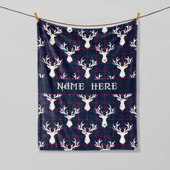 Maxcorners Personalized Deer Blanket, Hunting Blanket, Custom Name Soft Cozy Sherpa Fleece Throw Blankets, Gift for Hunter, Hunting Lover LM1711