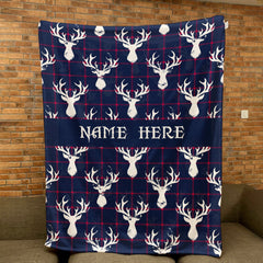 Maxcorners Personalized Deer Blanket, Hunting Blanket, Custom Name Soft Cozy Sherpa Fleece Throw Blankets, Gift for Hunter, Hunting Lover LM1711