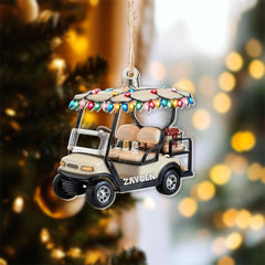 Maxcorners Personalized Golf Cart Christmas Ornament, Acrylic Ornament, Christmas Tree Ornaments, Gift For Golfer