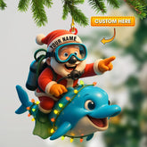 Maxcorners Diving Santa Home Decor, Christmas Ornament, Personalized Ornament 2D Flat LM2111