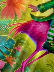 Maxcorners St. Patrick's Day Pygmy Hawaiian Flamingo Hawaiian Golf Shirt, St Paddy's Day Tropical Vibe Men's Golf Shirt