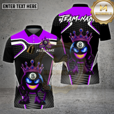 Maxcorners Billiards Shirt 8 Ball King Lightning White Strike Multioptions Personalized Name, Team Name Unisex 3D Shirt