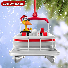 Maxcorners Personalized Funny Ducks Acrylic Christmas Ornament, Family Boat Xmas Gift for Friends & Hunters LM0411