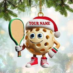 Maxcorners Custom Name Pickleball Ornament, Pickleball Lover Christmas Gift 2D Flat LM2211