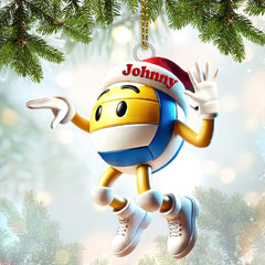 Maxcorners Custom Name Volleyball Ornament, Volleyball Lover Christmas Gift 2D Flat LM2211