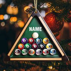 Maxcorners Pool Table Billiard Ball Christmas Ornament, Personalized Ornament 2D Flat LM2211