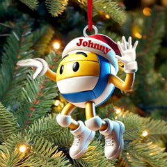 Maxcorners Custom Name Volleyball Ornament, Volleyball Lover Christmas Gift 2D Flat LM2211