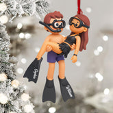 Maxcorners Diving Couple Christmas Home Decor, Christmas Ornament, Personalized Ornament 2D Flat LM2111