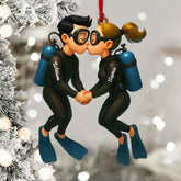 Maxcorners Couple Diving Home Decor, Christmas Ornament, Personalized Ornament 2D Flat LM2111