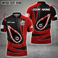 Maxcorners Billiards 8 Fire Ball Personalized Name, Team Name Unisex Shirt ( Multicolor Options )