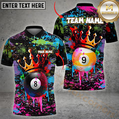 Maxcorners Billiard 8 Ball And 9 Ball King Graffiti Customized Name, Team Name 3D Unisex Shirt