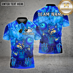 Maxcorners Bowling Wolf Neon Graffiti Street Glow Multioptions Personalized Name, Team Name Unisex 3D Shirt