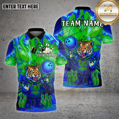 Maxcorners Bowling Tiger Neon Graffiti Street Glow Multioptions Personalized Name, Team Name Unisex 3D Shirt